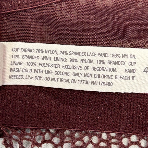 Auden Demi T Shirt Bra The Daydream 40D Light Lift Lace Underwire Purple Red NWT - Picture 9 of 10